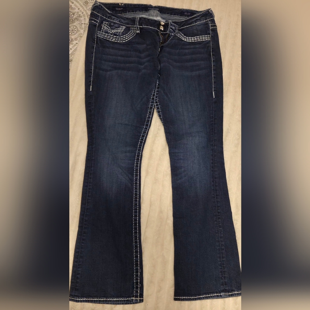 Vigoss Women's Chelsea Blue Jeans, Excellent Condition, Size 15/16 Length 33"